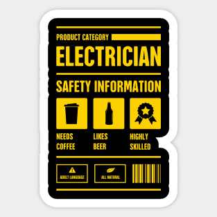 Electrician Safety Information Sticker